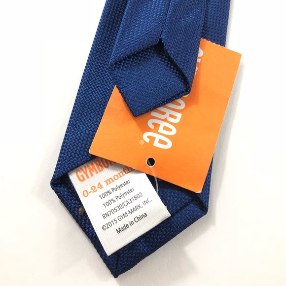 Toddler Boys Navy Blue Textured Fabric Solid Neck Tie Gymboree Adjustable Strap - Picture 5 of 5